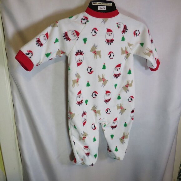 Baby Santa Christmas Footed Bodysuit Embroidered with Embroidered Bib - Picture 3 of 14